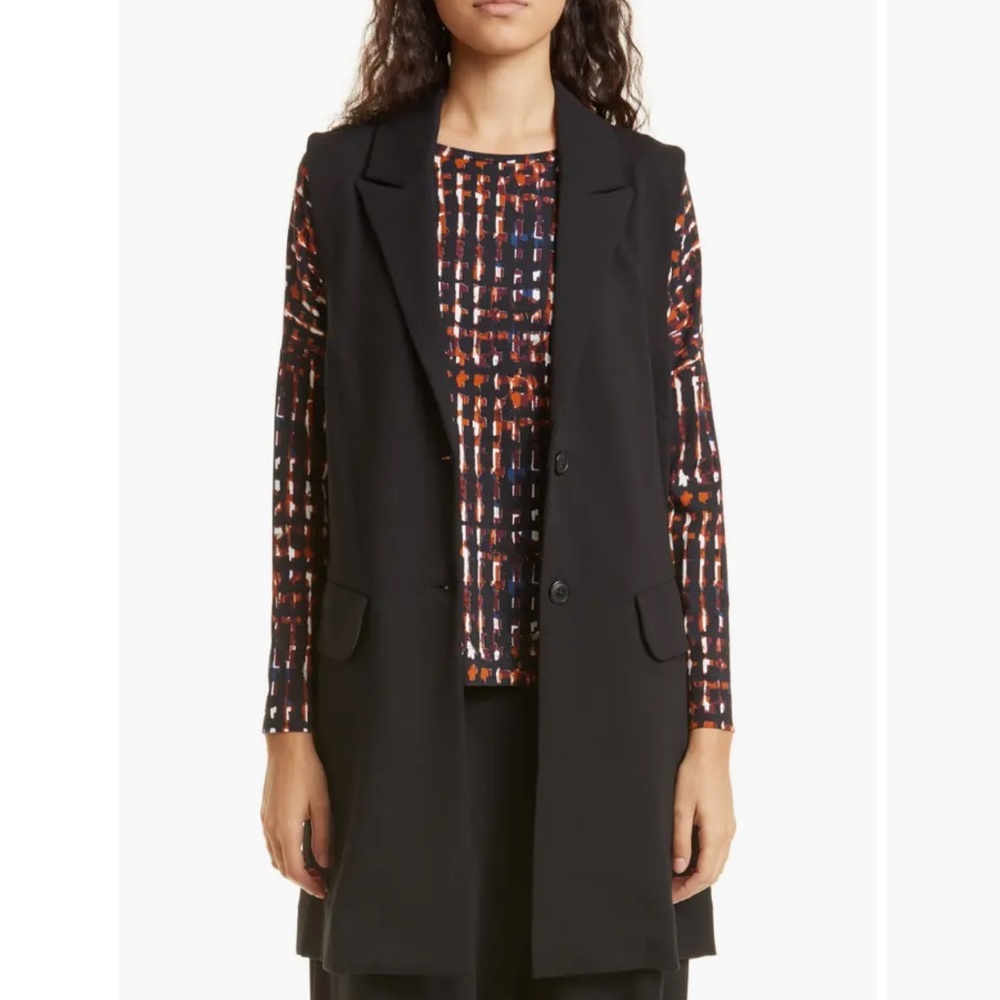 NWT Masai Copenhagen Jill jersey straight tunic vest black size small
